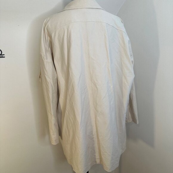 Prologue Open Front Drape Lapel Coat in Cream XL - Picture 6 of 6